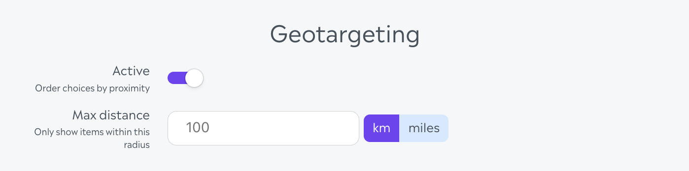 Geo Targeting