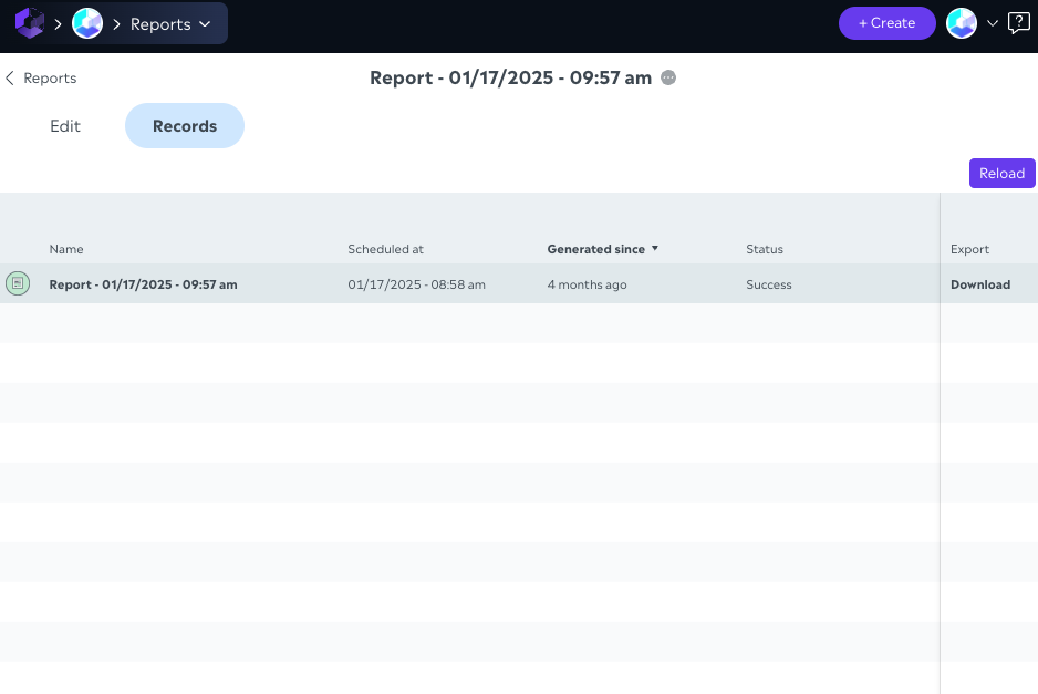 Report list